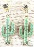 Boho Earrings, RH Dangle Earrings, Green Cactus